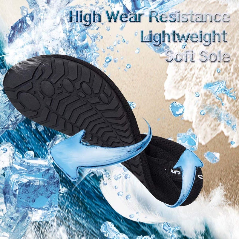 YALOX Water Shoes Women's Men's Outdoor Beach Swimming Aqua Socks Quick-Dry Barefoot Shoes Surfing Yoga Pool Exercise(XBL-Black,42/43EU) - Image 4